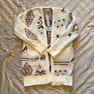 Cozy Cream and Brown Kids Cardigan